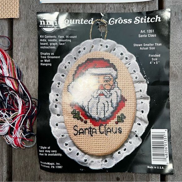 Counted Cross Stitch Christmas Ornament Kit Santa NEW - Picture 4 of 4